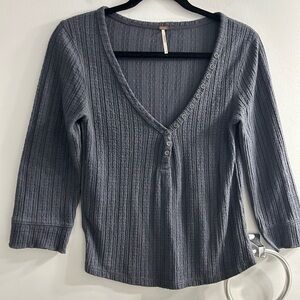 Free people coffee chat Henley button up top